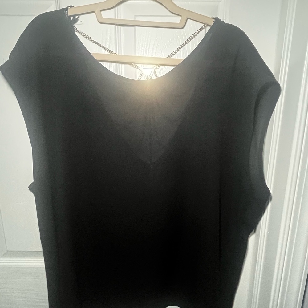 Forever 21 Black Top with Gold Chain Accents